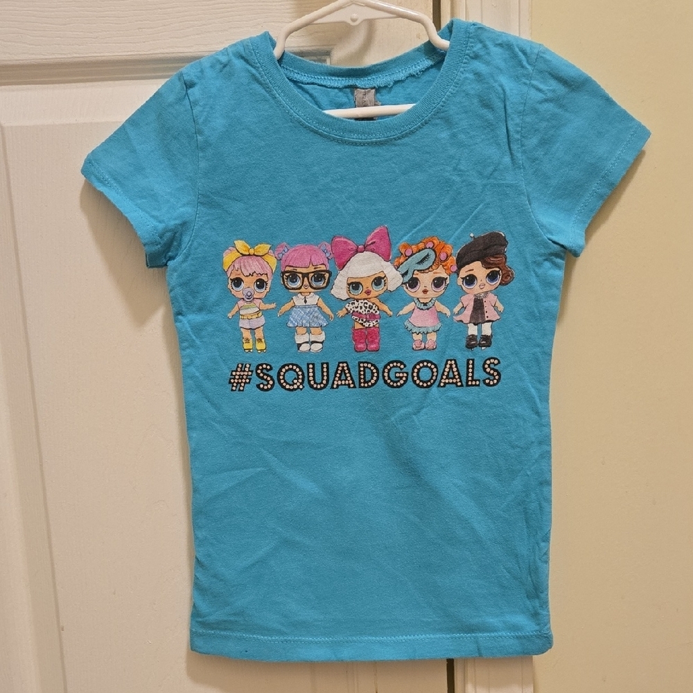 Blue Graphic Tee with #SQUADGOALS Print